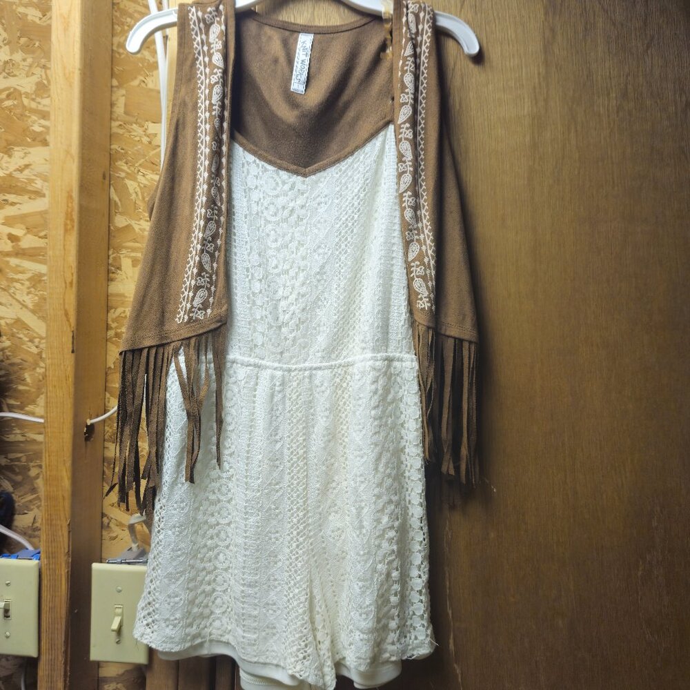 Knitworks Romper and Vest Set - Girls Size Large